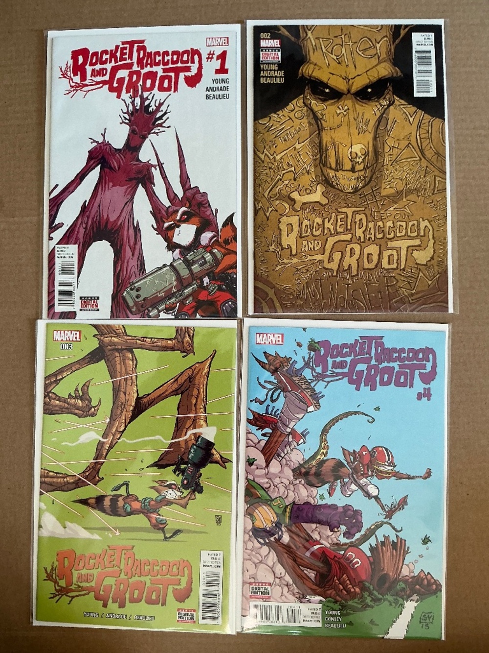 Marvel Rocket Raccoon and Groot #1-4 Set 2016 High Grade